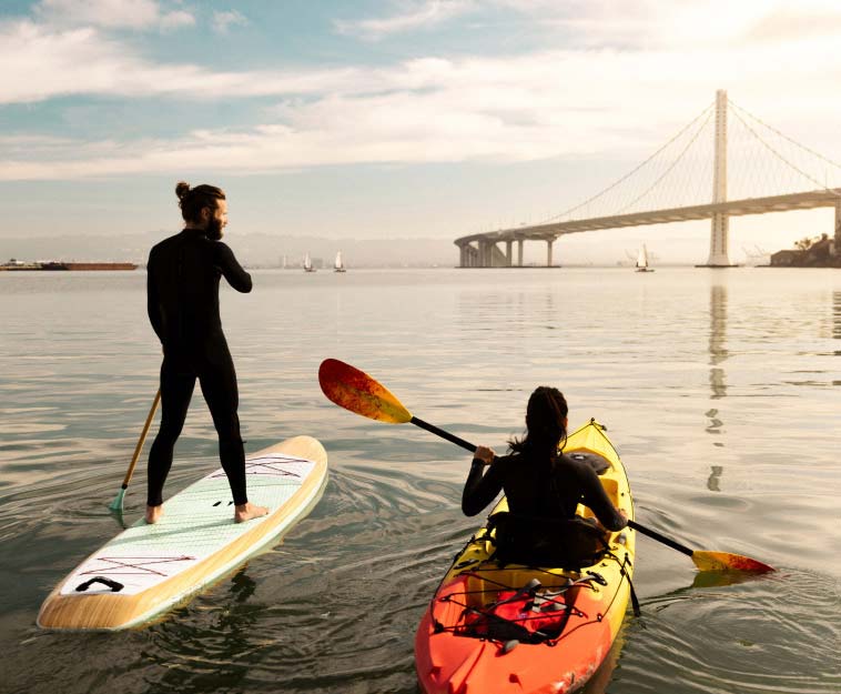 paddleboard and kayak san francisco treasure island waterfront